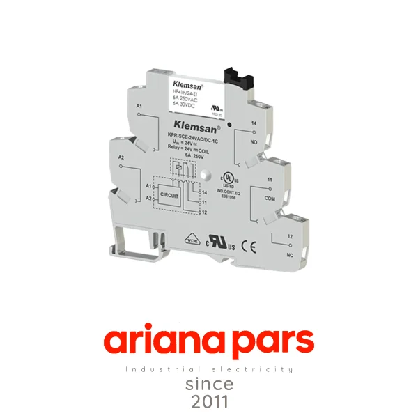 رله PLC تک کنتاکت 24 ولت کلمسان مدل KPR-SCE-24V AC/DC-1C بسته 10 عددی